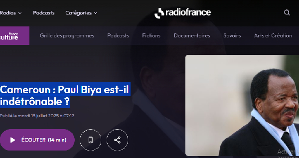 Candidature de Paul Biya sur Radio France