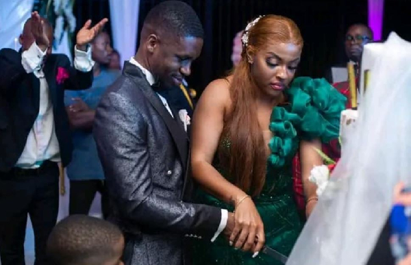 Ivana Essomba et Bruno Bidjang lors de leur mariage