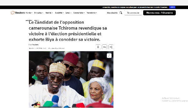 Reuters relai la réclamation de Tchiroma