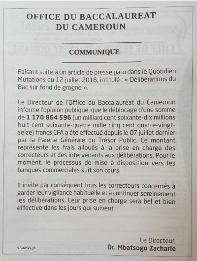 Baccalauréat: Les enseignants sont mécontents